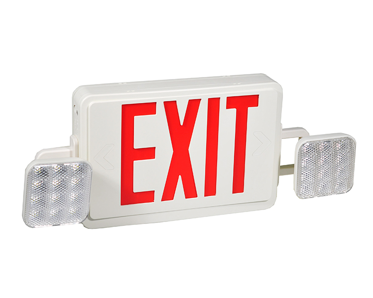 빨간색 문자를 가진 jlec2rw-exit 비상 조명 콤보