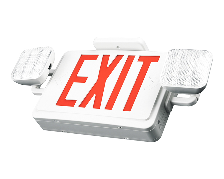 빨간색 문자를 가진 jlec2rw-exit 비상 조명 콤보
